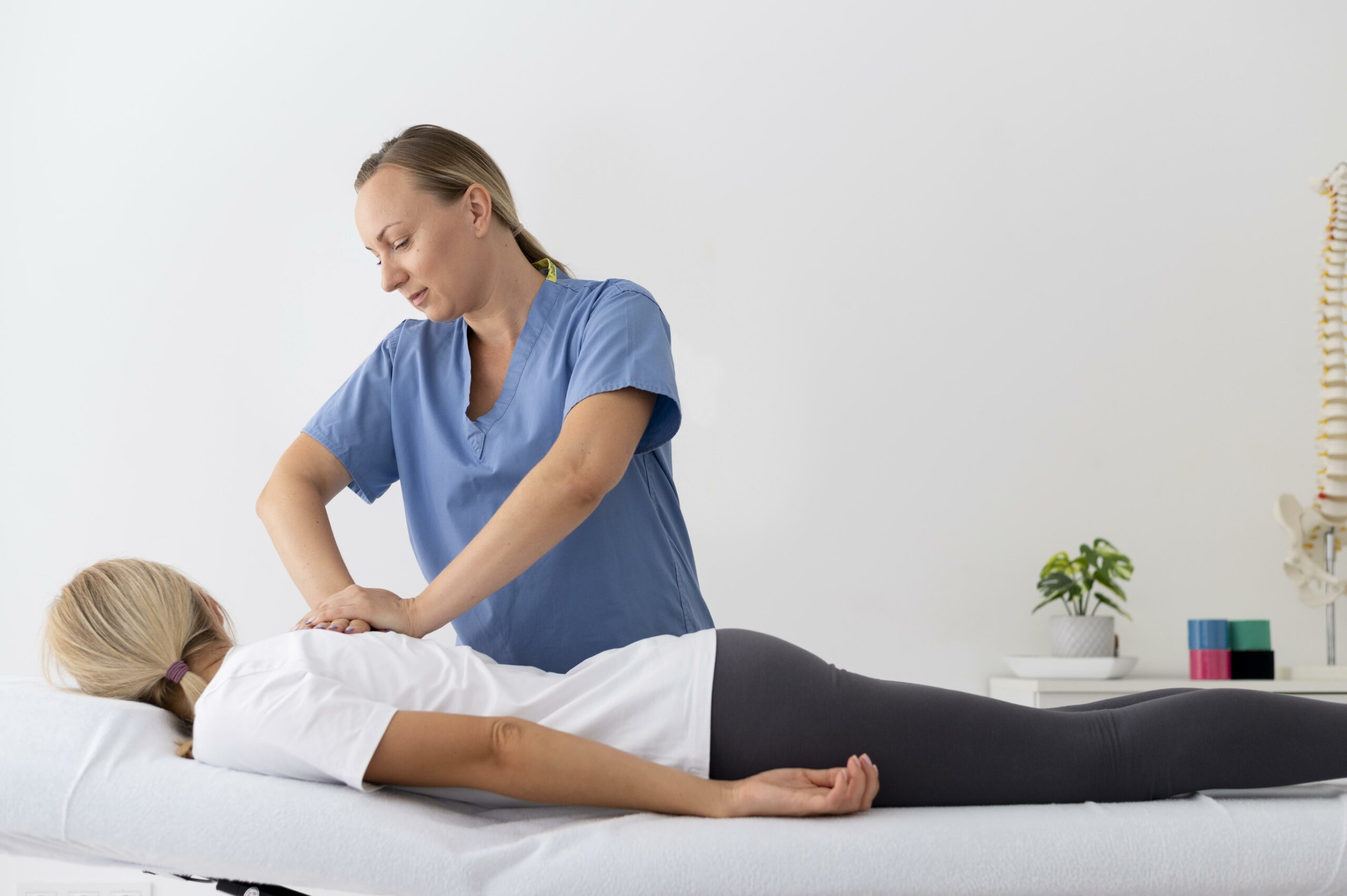 woman practicing biomagnetism therapy session